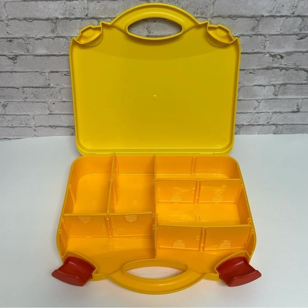 LEGO Storage Case Yellow Hard Plastic Latching Empty Storage Box Divider